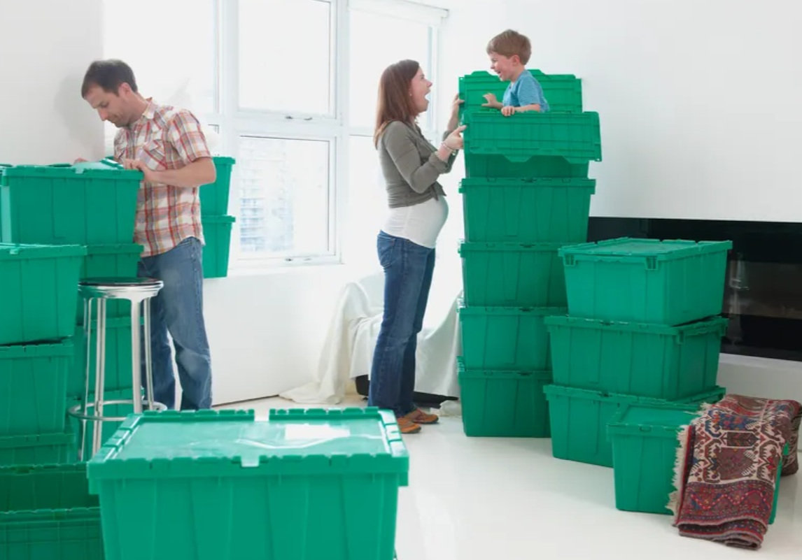 Reusable moving bins Stackable eco-friendly reusable moving bins